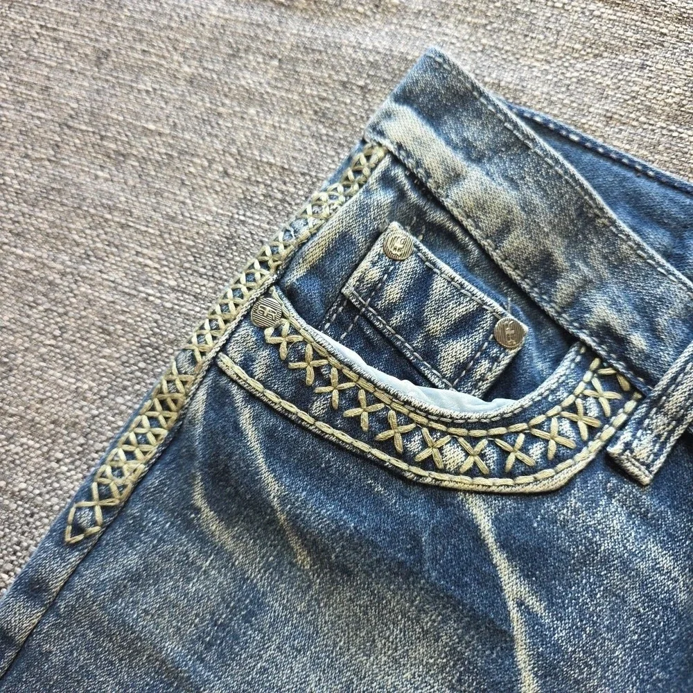 Rugby Road Jeans Girls Size 8 Blue Denim Thick Stitch